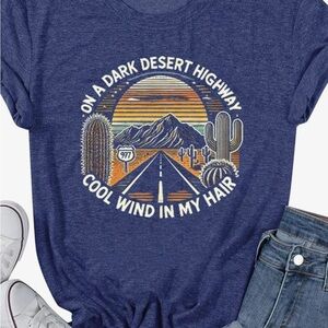 Graphic Desert Highway Tee - Navy Blue